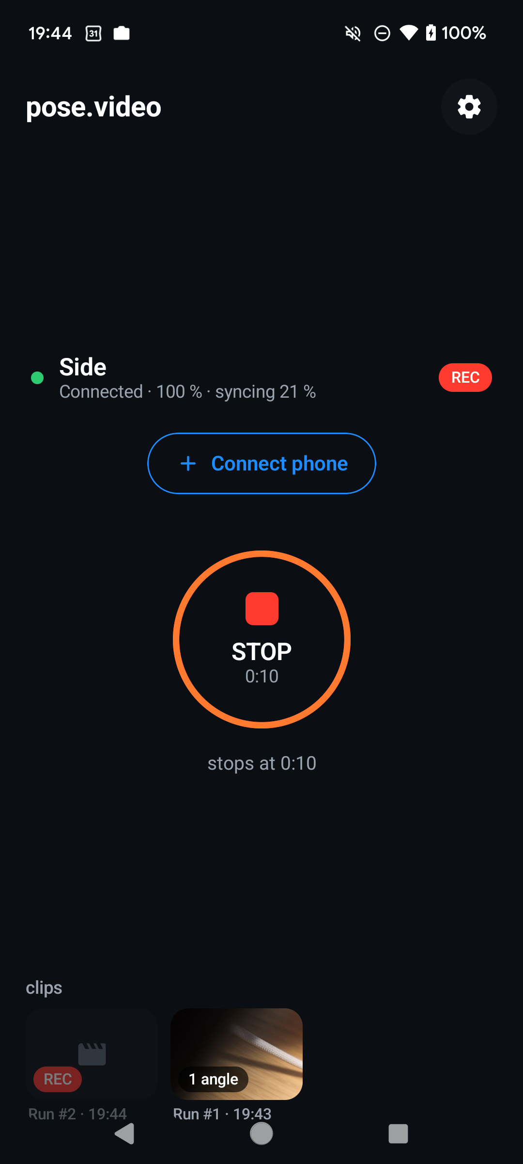 App page listing two connected phones