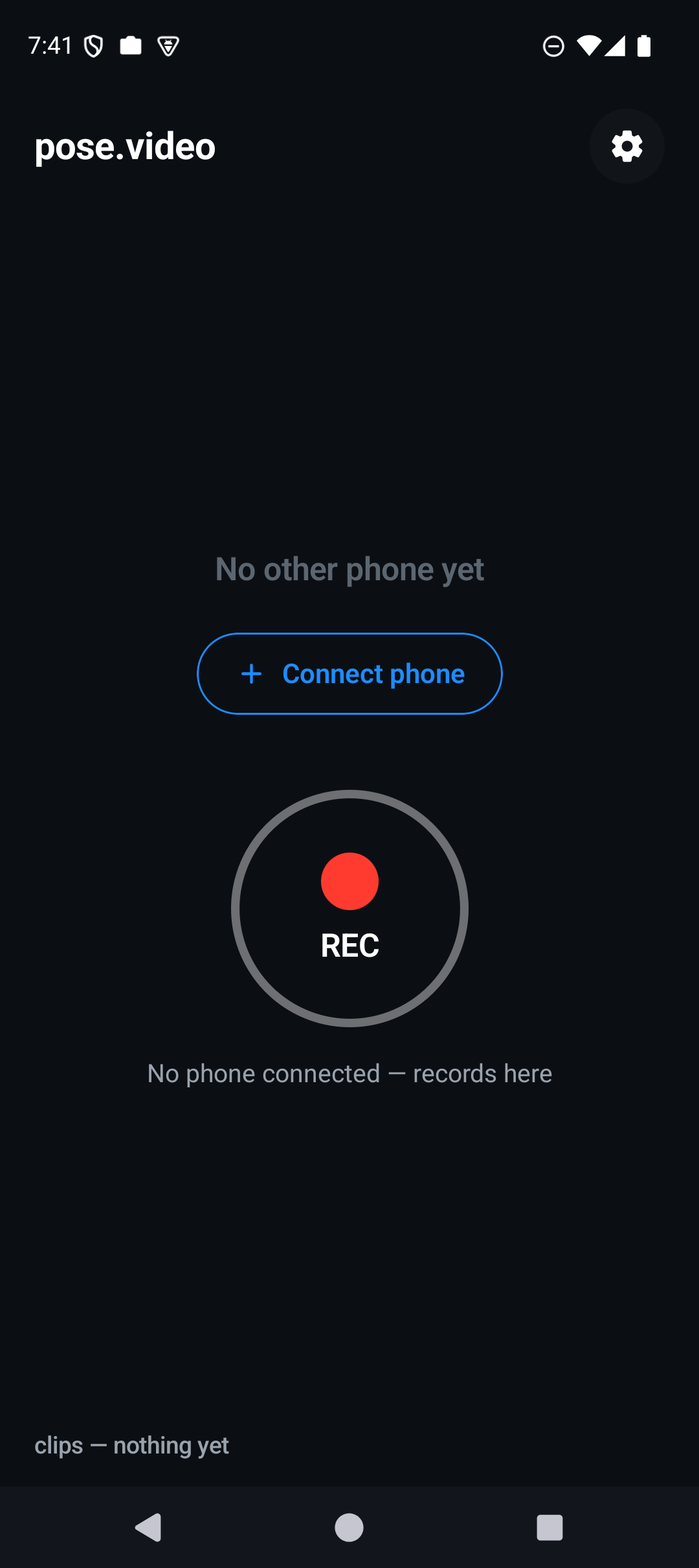 Empty state before any phone is paired