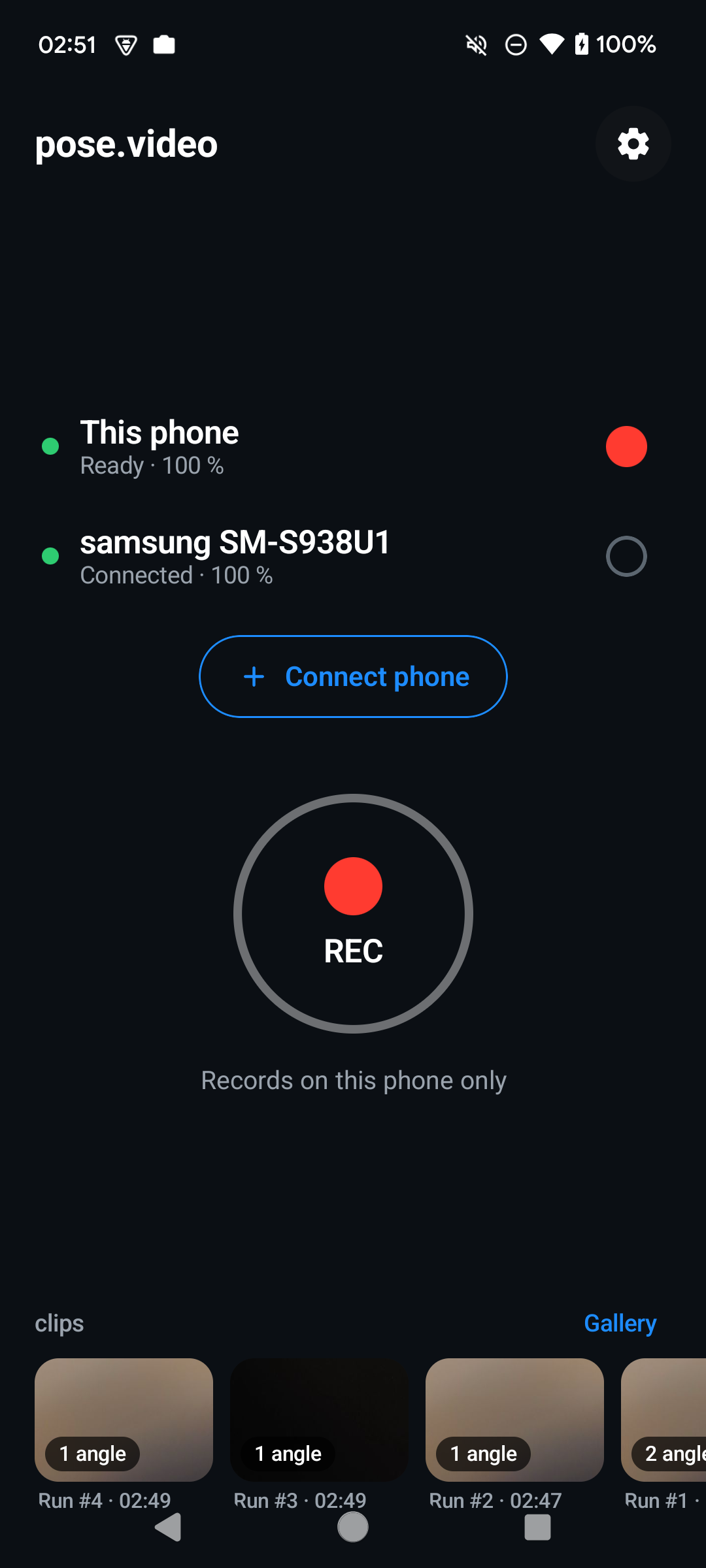 Phone list with per-phone record toggles